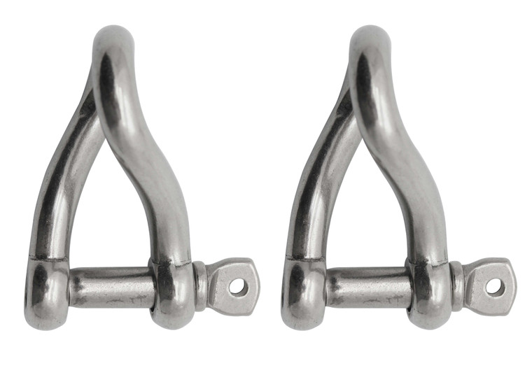 Extreme Max 3006.8213.2 BoatTector Stainless Steel Twist Shackle - 1/4", 2-Pack - 3006.8213.2