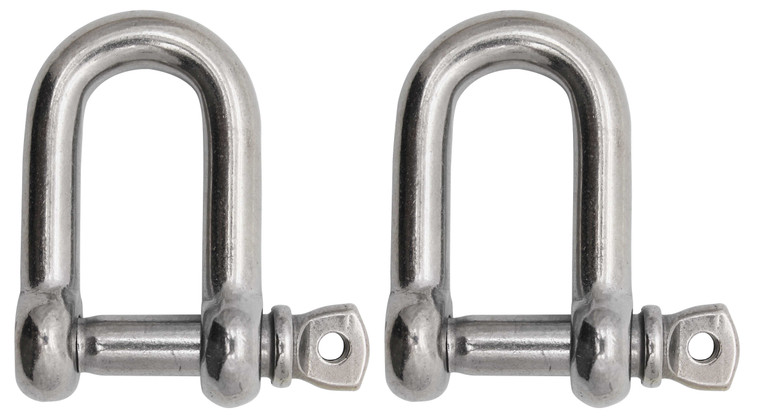 Extreme Max 3006.8243.2 BoatTector Stainless Steel D Shackle - 3/8", 2-Pack - 3006.8243.2