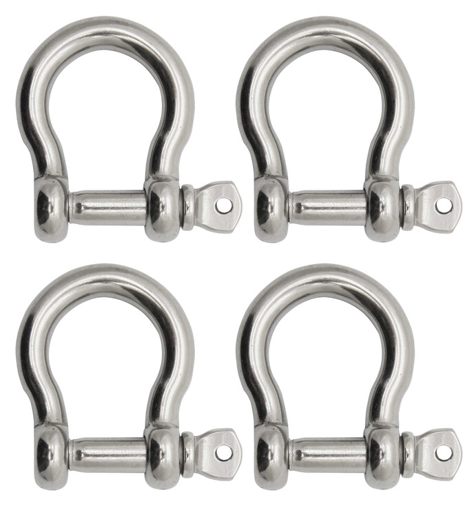 Extreme Max 3006.8297.4 BoatTector Stainless Steel Bow Shackle - 1/2", 4-Pack - 3006.8297.4