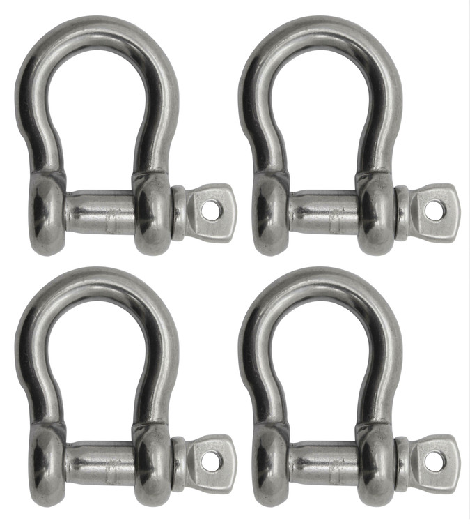 Extreme Max 3006.8312.4 BoatTector Stainless Steel Anchor Shackle - 1/4", 4-Pack - 3006.8312.4