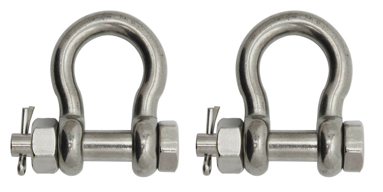 Extreme Max 3006.8389.2 BoatTector Stainless Steel Bolt-Type Anchor Shackle - 1", 2-Pack - 3006.8389.2