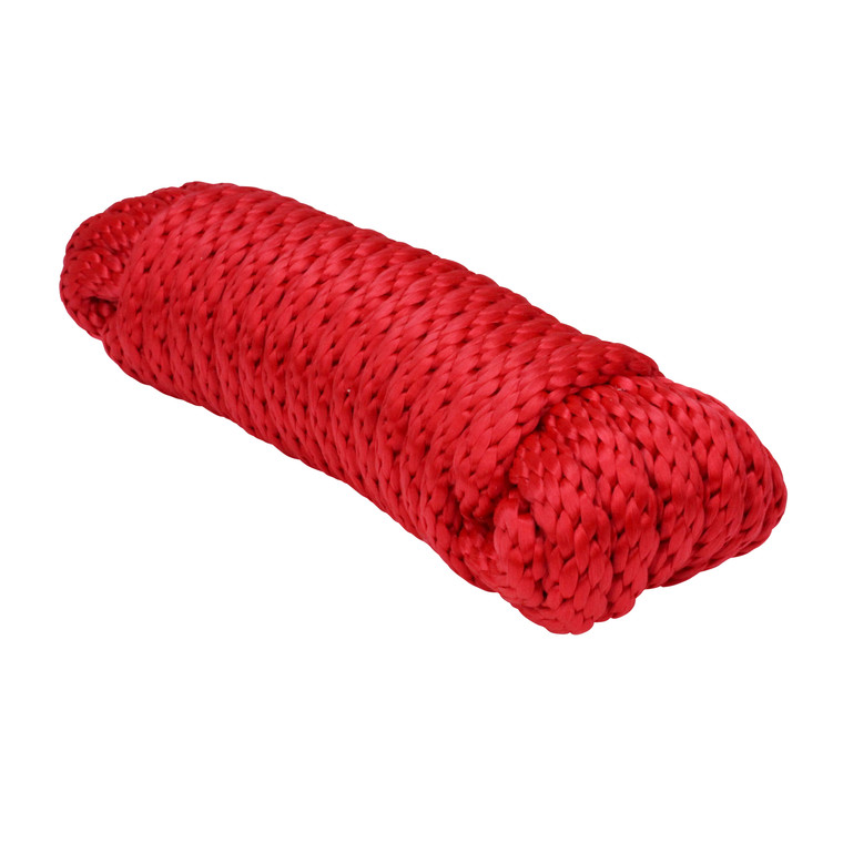 Extreme Max 3008.0127 Solid Braid MFP Utility Rope - 1/2" x 50', Red - 3008.0127