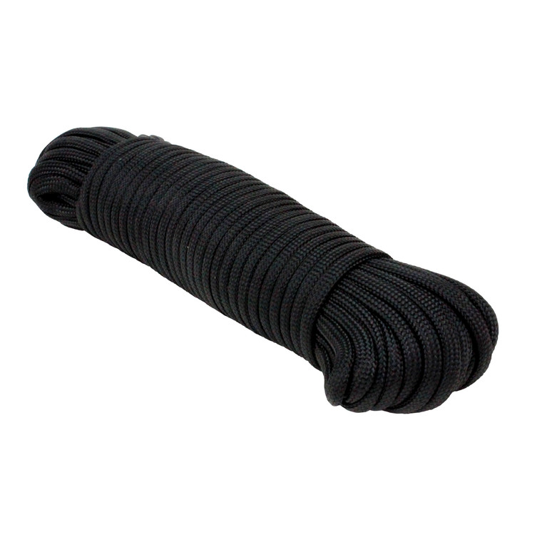 Extreme Max 3008.0451 Black Type III 550 Paracord Commercial Grade - 5/32" x 25' - 3008.0451