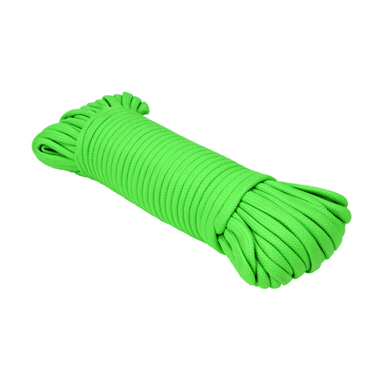 Extreme Max 3008.0502 Neon Green Type III 550 Paracord Commercial Grade - 5/32" x 50' - 3008.0502