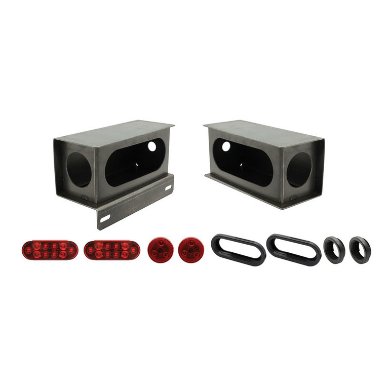 Extreme Max 5001.1352 Weld-On Steel Taillight Kit with License Plate Bracket and LED Lights - 5001.1352