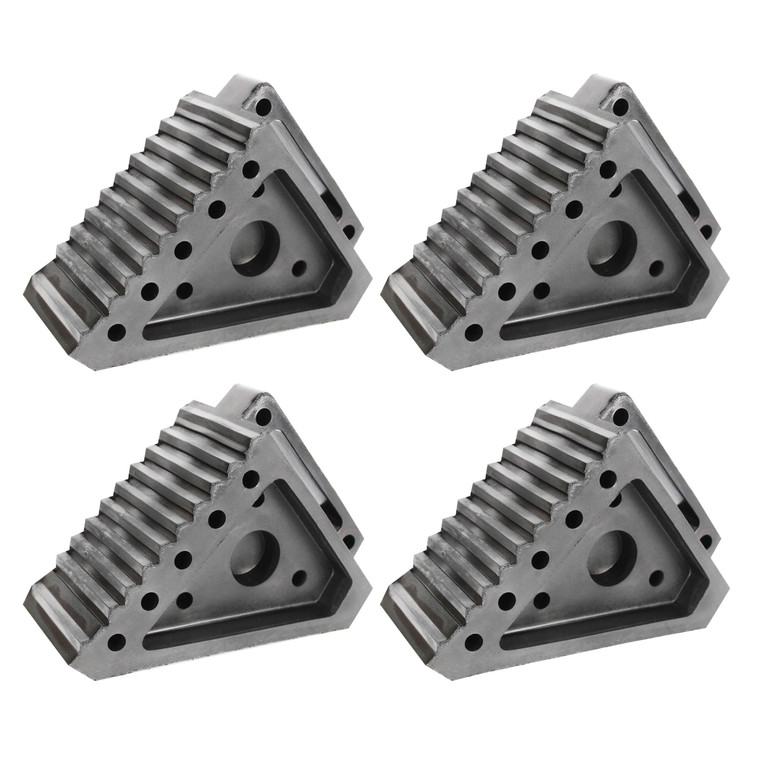 Extreme Max 5001.5772.4 Heavy-Duty Solid Rubber Wheel Chock with Handle - Value 4-Pack - 5001.5772.4