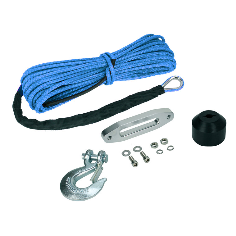 Extreme Max 5600.3099 The Devil's Helper Complete Synthetic ATV Winch Rope Kit - Blue - 5600.3099