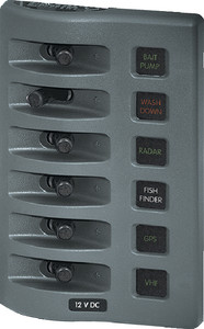 Blue Sea Systems - Panel Wd Switch Only 6pos Gray - 4307