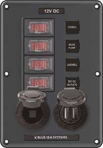 Blue Sea Systems - Pnl Swch H2o Cb 4pos W/acc - 4321