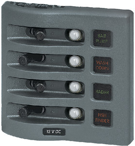 Blue Sea Systems - Panel Wd 12vdc Clb 4 Pos Gray - 4374