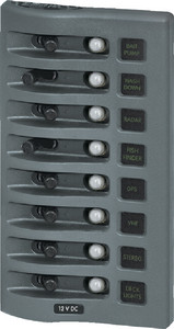 Blue Sea Systems - Panel Wd 12vdc Clb 8pos Gray - 4378