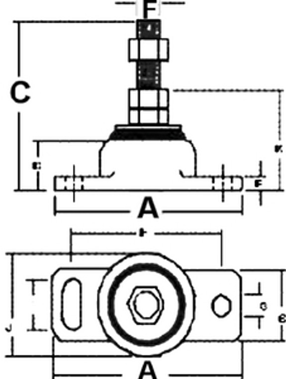 Barr Marine - Engine Mount-sgl Adj 5/8  Bolt - 80001
