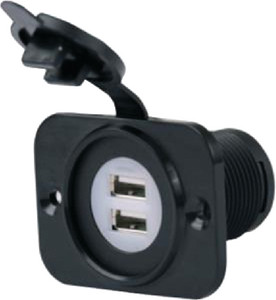 Marinco - 12-24v Dual Usb Rec W/plate - 12VDUSB