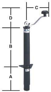 Bal Products - 5000# Tongue Jack Top Wind Blk - 29033B
