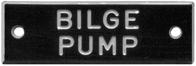 Bernard Engraving - Nameplate Inbilge Pumpsin Pkg5 - IP002