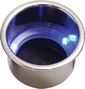 Sea-Dog Line - Blue Led Drink Holder W/drain - 588074-1
