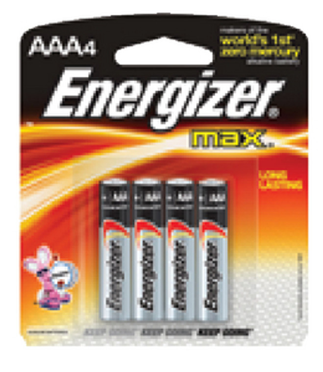 Eveready Battery - Battery Aaa Energizr 4/cd  @12 - E92BP4 Eveready Battery - Battery Aaa Energizr 4/cd  @12 - E92BP4
