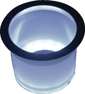 T-H Marine - Led Lighted Cup Holder White - LED-LCH-W-DP