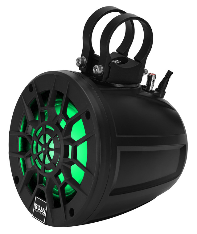 Boss Audio MPWT50RGB 500 Watt 2-Way Marine/Powersports Roll Cage/Waketower Speaker Pods - 5.25" (133mm), Black - MPWT50RGB