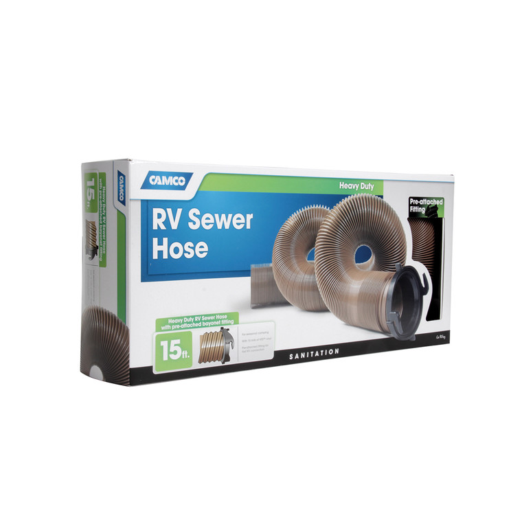 Camco 39691 Sewer Hose -15' Hose with Attached Fitting - 39691 Camco 39691 Sewer Hose -15' Hose with Attached Fitting - 39691