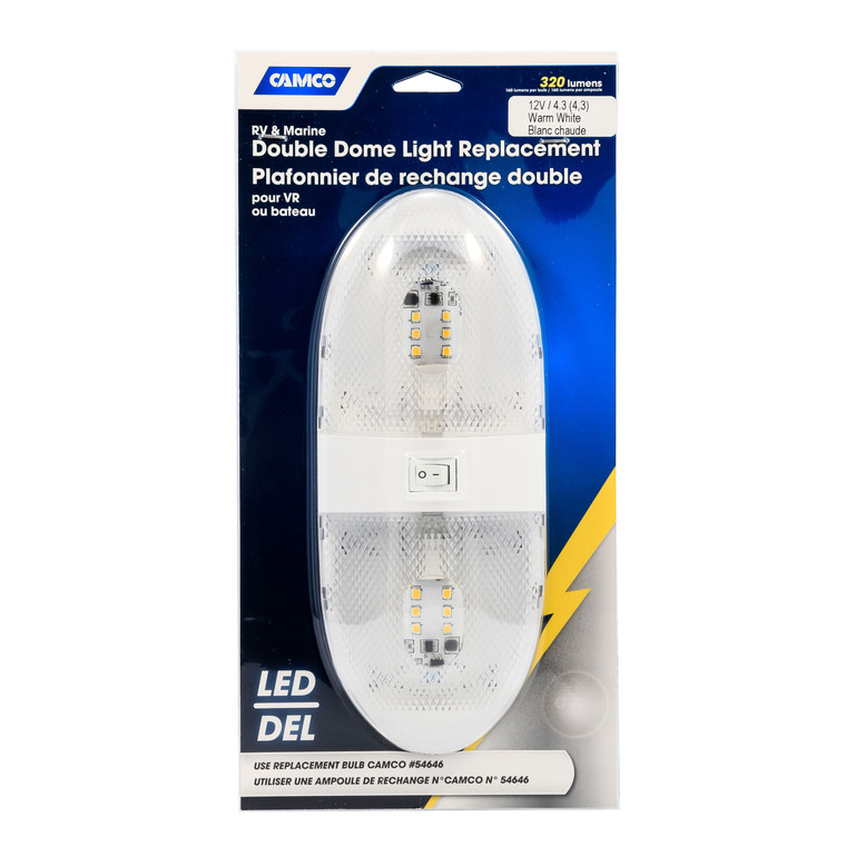 Camco 41321 12V Double Dome Light Kit 320 Lumens - 41321