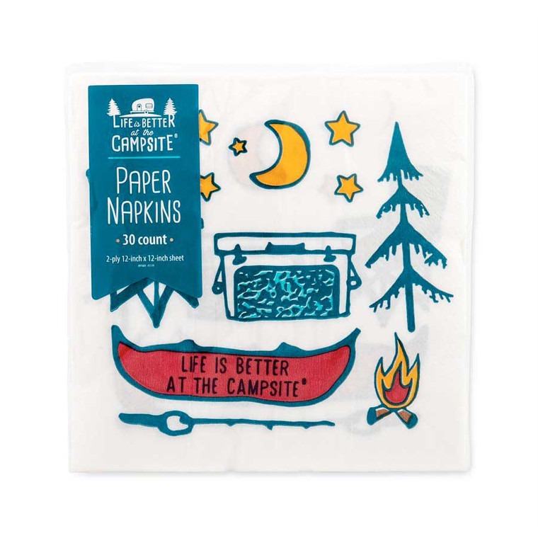Camco 53374 LIBATC Paper Napkins - Campsite Design, 30 Count - 53374