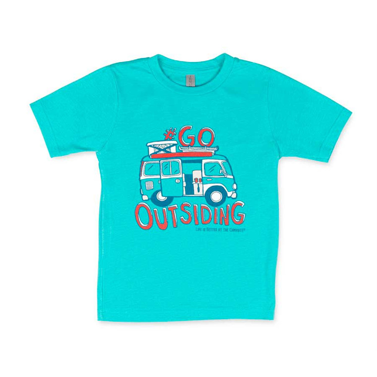 Camco 53408 LIBATC T-Shirt - Go Outsiding (Tahiti Blue), Youth Large - 53408