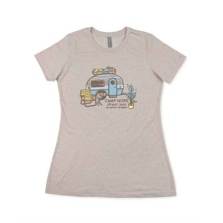 Camco 53429 LIBATC T-Shirt - Camp More (Sand), Women's XX-Large - 53429