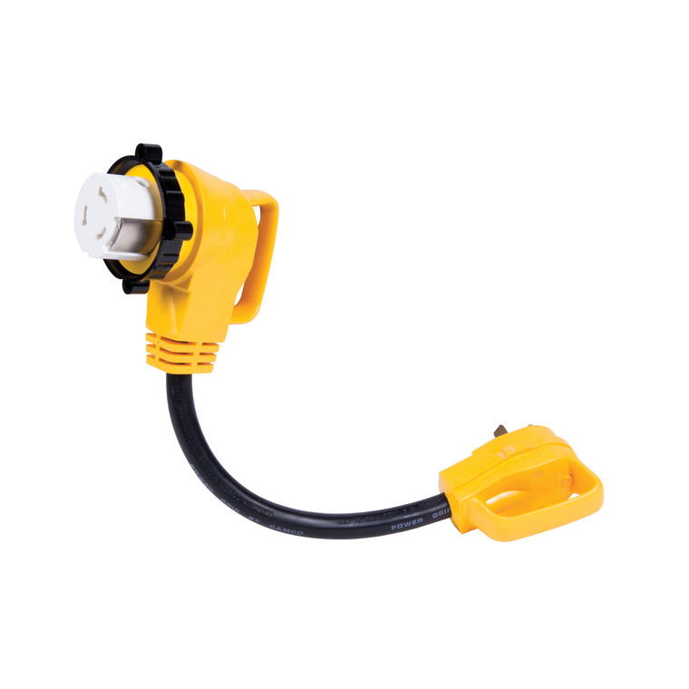 Camco 55582 18" Locking 90° 30M/50F Rv Adapter - 55582