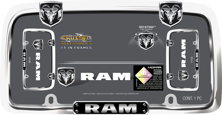 Cruiser Accessories 11135 License Plate Frame - RAM, Chrome-Plated Metal - 11135 Cruiser Accessories 11135 License Plate Frame - RAM, Chrome-Plated Metal - 11135