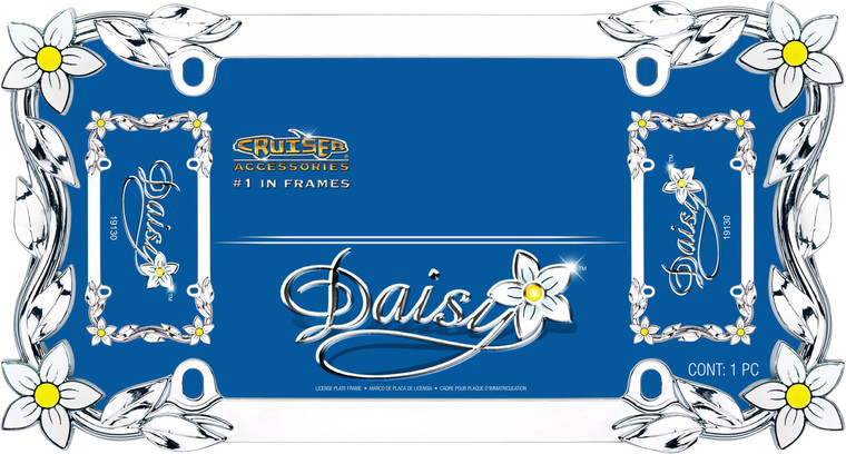 Cruiser Accessories 19130 License Plate Frame - Daisy, Chrome-Plated Metal - 19130 Cruiser Accessories 19130 License Plate Frame - Daisy, Chrome-Plated Metal - 19130