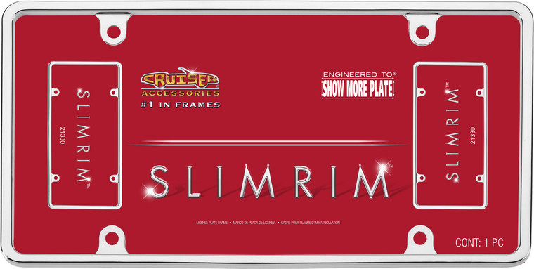 Cruiser Accessories 21330 License Plate Frame - Slim Rim, Chrome-Plated Metal - 21330