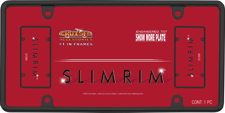 Cruiser Accessories 21350 License Plate Frame - Slim Rim, Black Metal - 21350