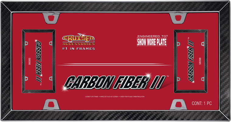 Cruiser Accessories 58098 License Plate Frame - Carbon Fiber II, Metal - 58098