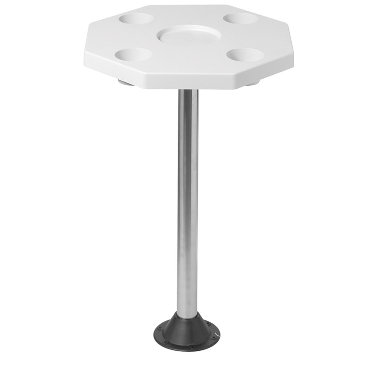 Detmar 12-1108C Ivory Removable Marine/RV Table Kit - Octagonal, Flush Mount - 12-1108C