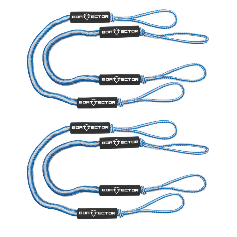 Extreme Max 3006.3273 BoatTector Bungee Dock Line Value 4-Pack - 5', Blue/White - 3006.3273