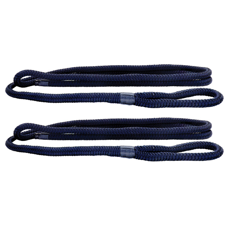Extreme Max 3006.3311 BoatTector Premium Double Braid Nylon Fender Line Value 2-Pack - 3/8" x 6', Navy - 3006.3311
