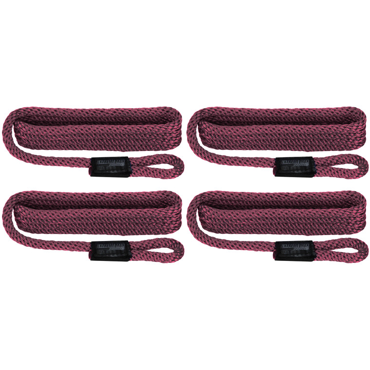 Extreme Max 3006.3375 BoatTector Solid Braid MFP Fender Line Value 4-Pack - 3/8" x 5', Burgundy - 3006.3375