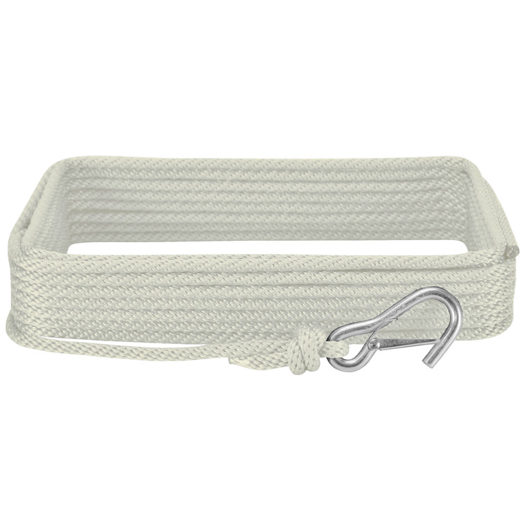 Extreme Max 3006.3425 BoatTector Solid Braid MFP Anchor Line with Snap Hook - 1/2" x 50', White - 3006.3425