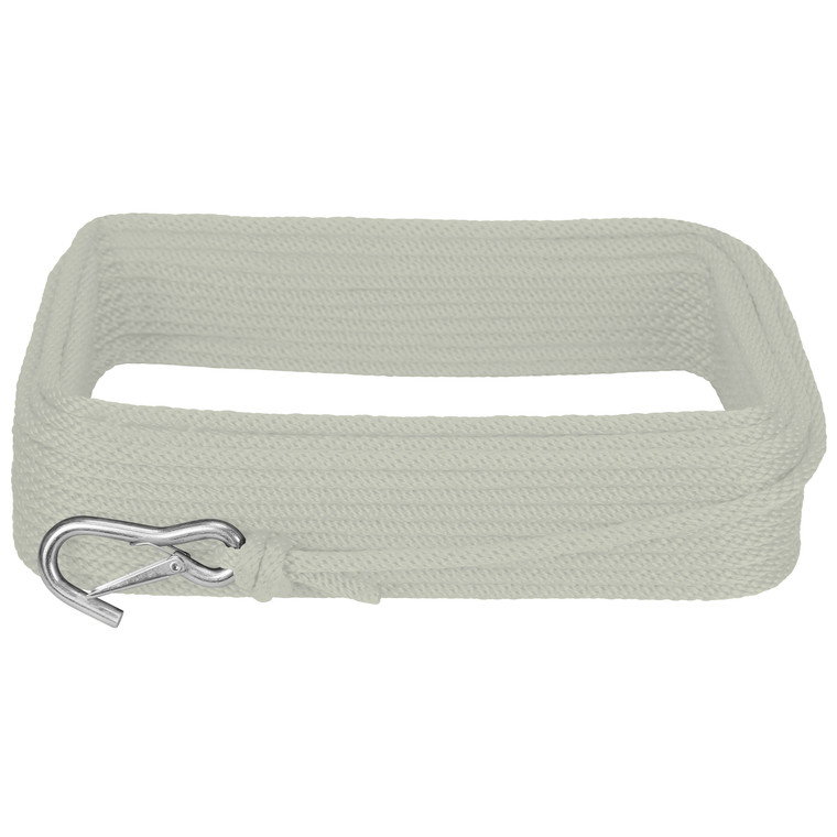 Extreme Max 3006.3432 BoatTector Solid Braid MFP Anchor Line with Snap Hook - 1/2" x 150', White - 3006.3432