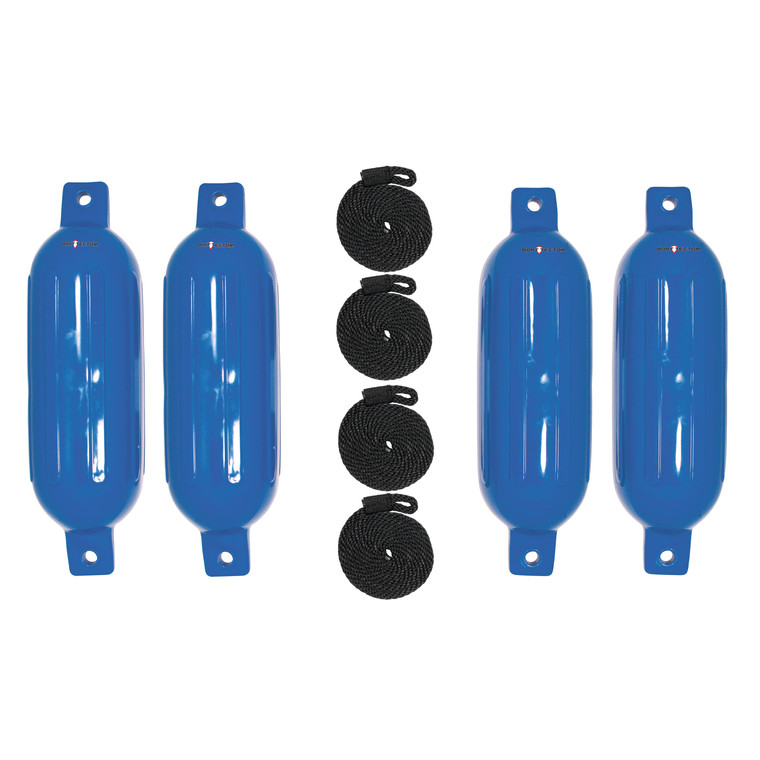 Extreme Max 3006.7495 BoatTector Inflatable Fender Value 4-Pack - 6.5" x 22", Blue - 3006.7495