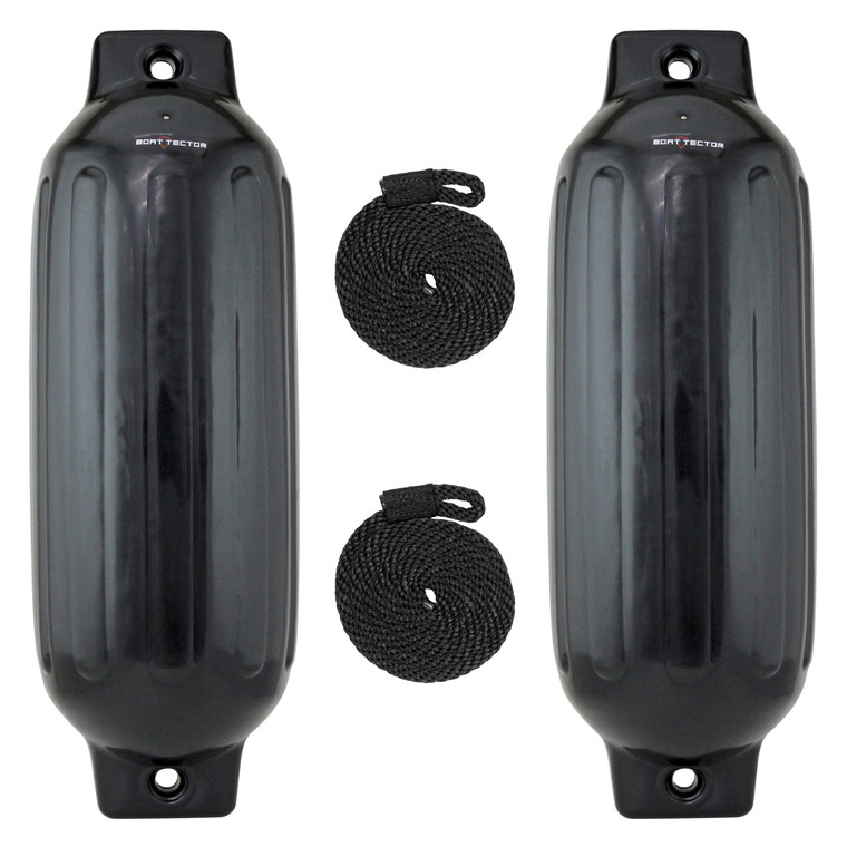 Extreme Max 3006.7515 BoatTector Inflatable Fender Value 2-Pack - 8.5" x 27", Black - 3006.7515
