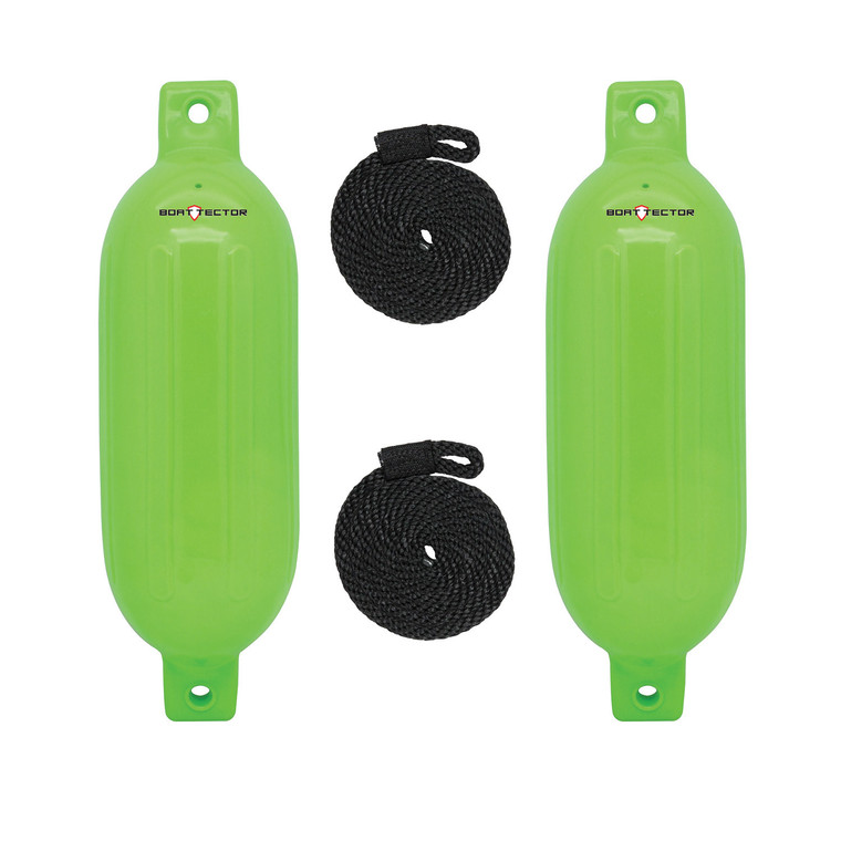 Extreme Max 3006.7587 BoatTector Inflatable Fender Value 2-Pack - 4.5" x 16", Neon Green - 3006.7587