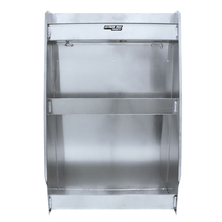 Extreme Max 5001.6102 Aluminum 3-Shelf Open Storage Cabinet for Race Trailer, Garage, Shop, Enclosed Trailer, Toy Hauler - Silver - 5001.6102