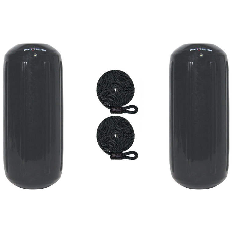 Extreme Max 3006.7306.2 BoatTector HTM Inflatable Fender Value 2-Pack - 8.5" x 20", Black - 3006.7306.2