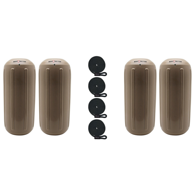 Extreme Max 3006.7479.4 BoatTector HTM Inflatable Fender Value 4-Pack - 8.5" x 20", Sand - 3006.7479.4