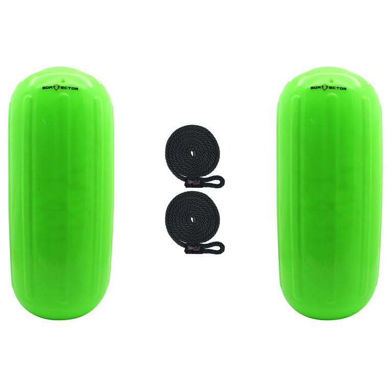 Extreme Max 3006.7721.2 BoatTector HTM Inflatable Fender Value 2-Pack - 6.5" x 15", Neon Green - 3006.7721.2