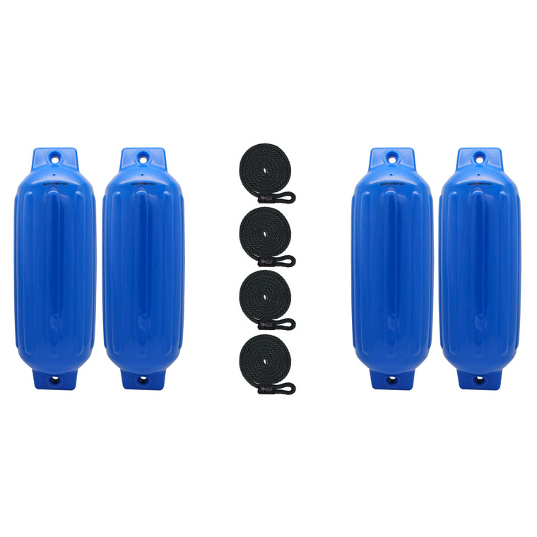 Extreme Max 3006.8535.4 BoatTector Inflatable Fender Value 4-Pack - 10" x 30", Blue - 3006.8535.4