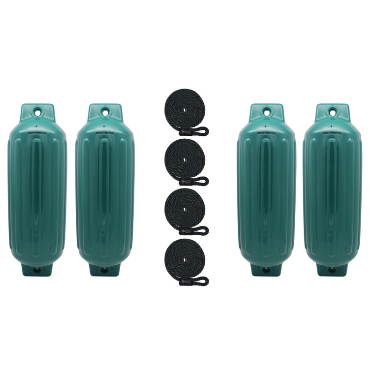Extreme Max 3006.8547.4 BoatTector Inflatable Fender Value 4-Pack - 10" x 30", Forest Green - 3006.8547.4