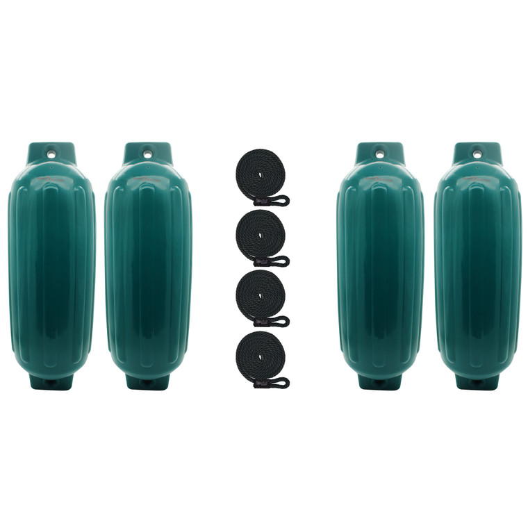 Extreme Max 3006.8552.4 BoatTector Inflatable Fender Value 4-Pack - 10" x 30", Teal - 3006.8552.4